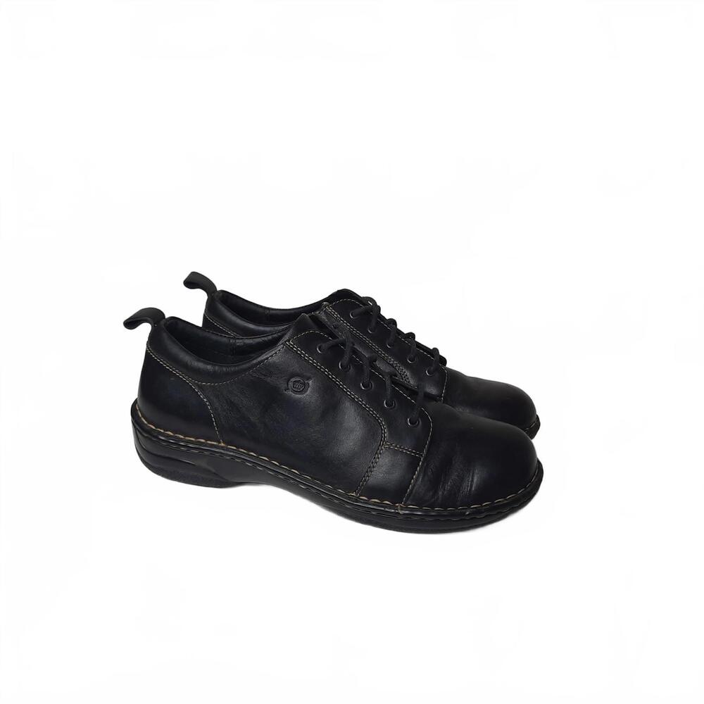 Born Men's‎ Black Leather Lace-Up Oxford Shoes Size 42